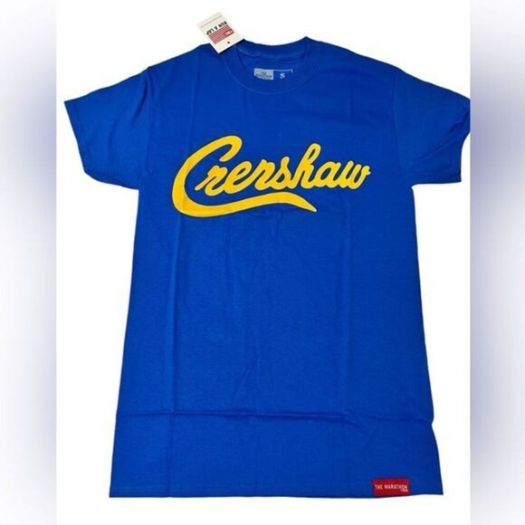 The Marathon Clothing limited edition Crenshaw T‎ shirt tee blue gold size small - Picture 1 of 9
